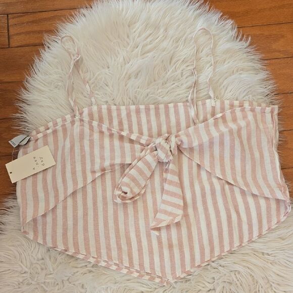 Pink and White Striped Crop Top - Picture 2 of 2